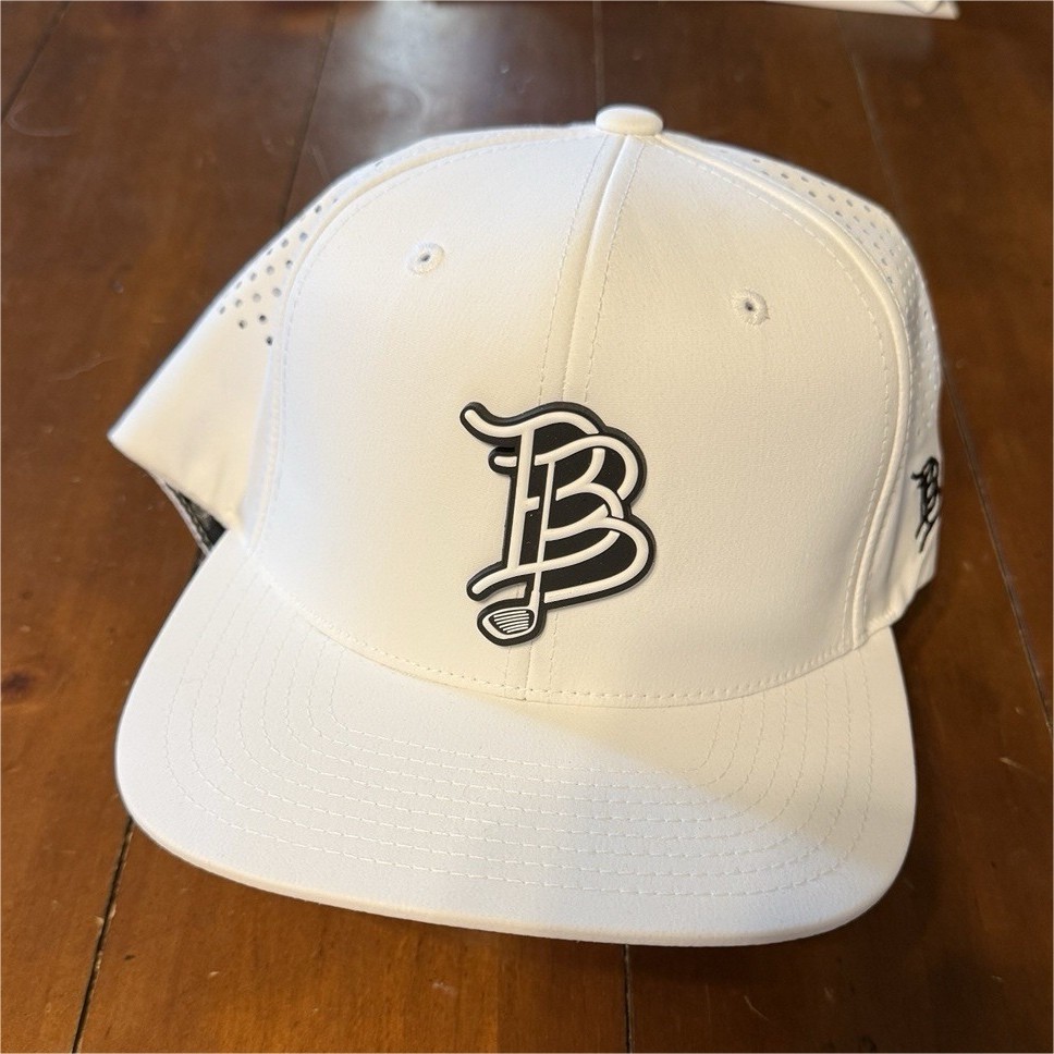 Branded Bills White/Black Solid Baseball Cap One Size Adjustable Perforated