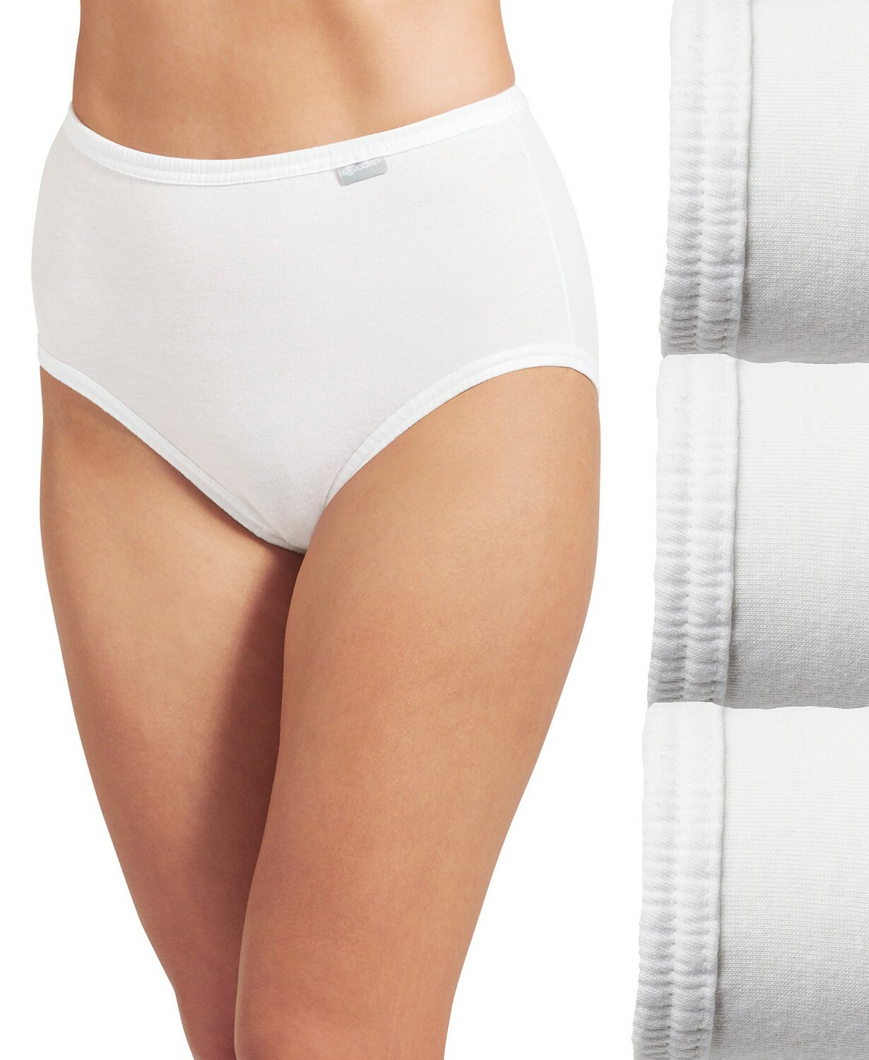 Women Jockey Briefs 3-Pack Underwear 100% Cotton / White