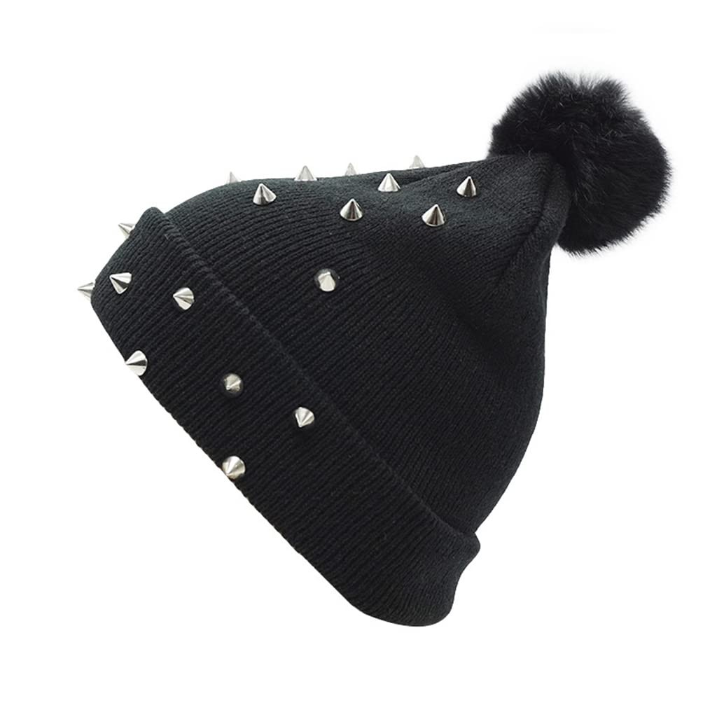 EINCORN Punk Knitted Hat Black as the picture shows, As Picture Shows