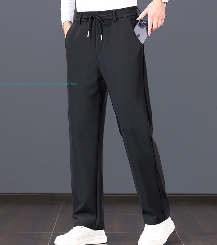 Winter Men Fleece Lined Joggers Pants Workout Warm Trousers Casual Straight Pant