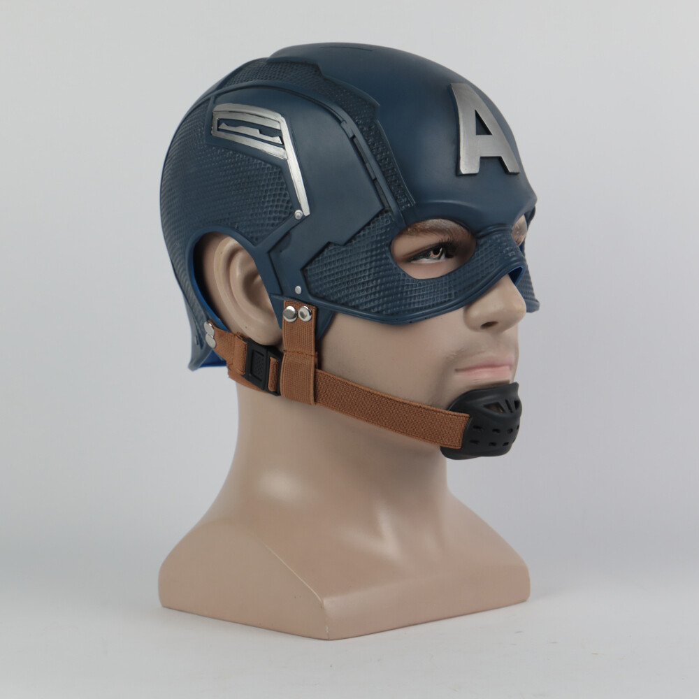 Avengers Captain America Helmet Cosplay Superhero Half Head Mask Soft PVC Helmet