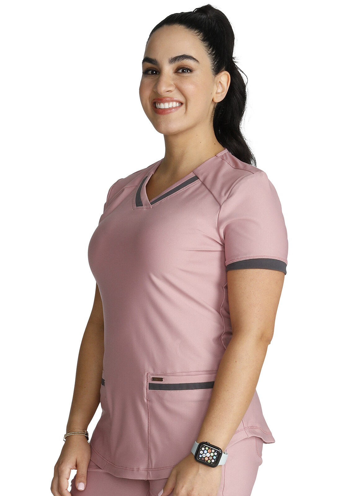 Mauve Orchid Cherokee Scrubs Form V Neck Top CK840 MVOR