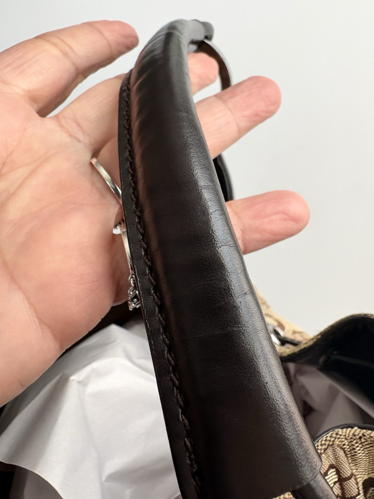 Gucci Horsebit Hobo Bag Canvas/Leather Large Tote EUC 506631