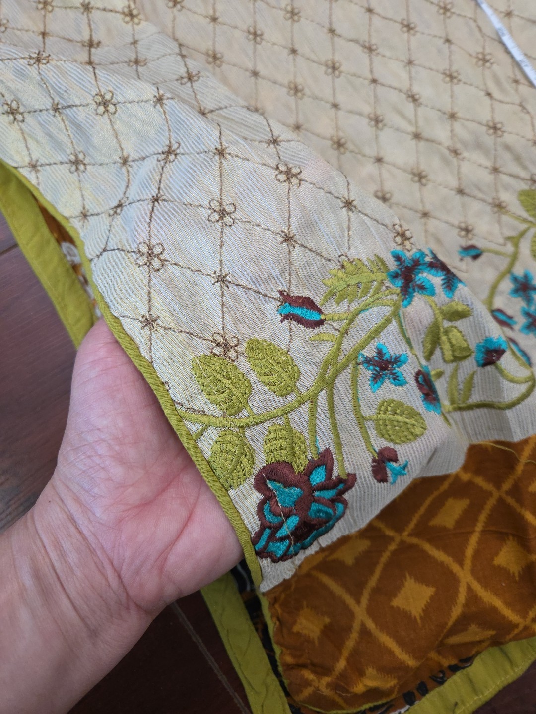 Womens Pakistani Indian 2 Shirts Embroidered Lawn Cotton Silk