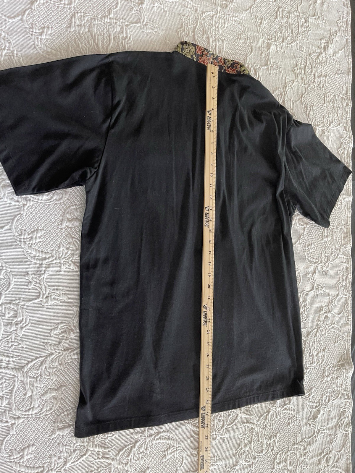 Amazing Grace Asian Shirt Mandarin Collar Braid-Button Dragon Logo Ladies XL