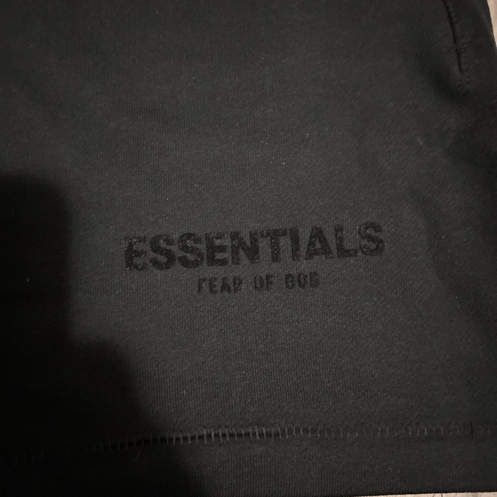 Essentials Men’s Black Fleece Sweat Shorts Logo Pockets Drawstring