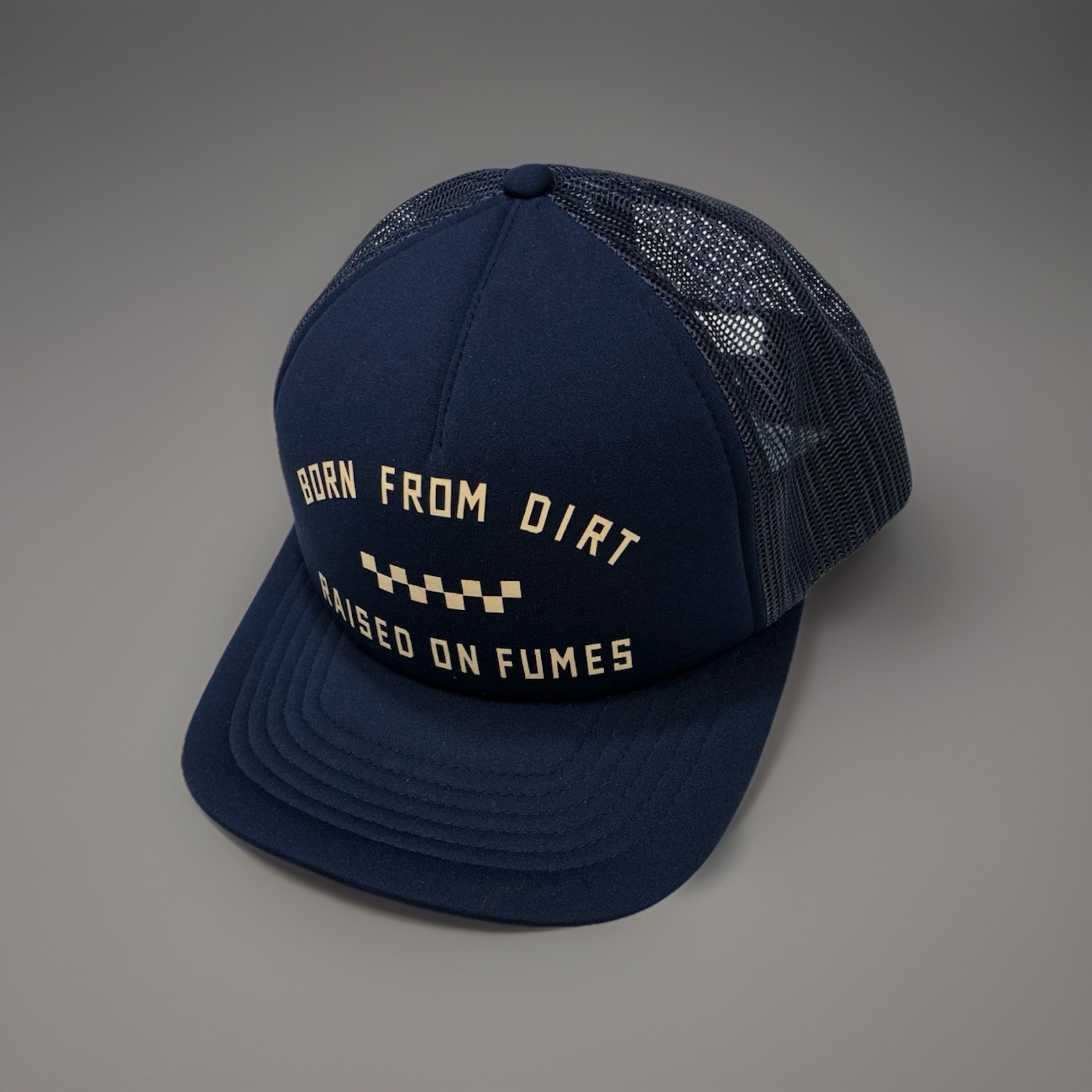 Fox Racing Trucker Hat Snapback Navy Born From Dirt Raised On Fumes OSFA