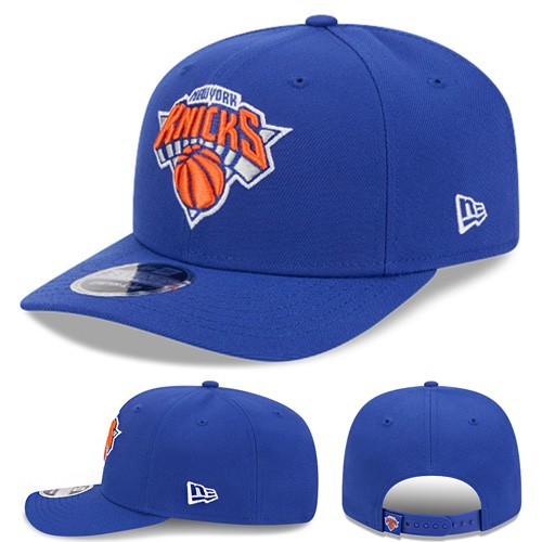 New Era New York Knicks 970 Blue Snapback Hat NBA Official Stretch Snap Cap