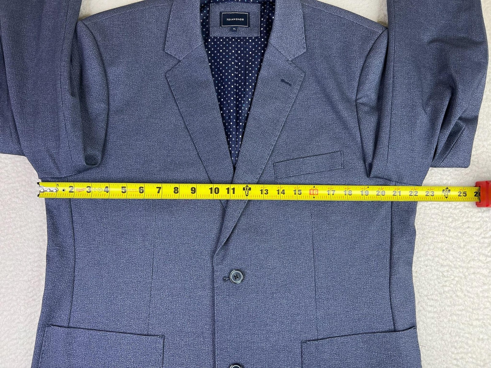 7 Diamonds Blazer Mens XL Blue Jersey Knit Stretch Sport Coat 2 Button Glenn