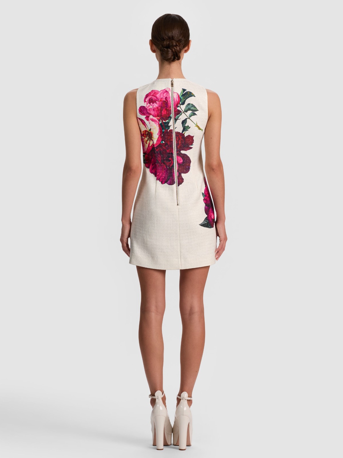 ALICE &OLIVIA (6)CLYDE PLACED FLORAL TWEED EMPRESS BLOOM MINI DRESS NWTMSRP$440