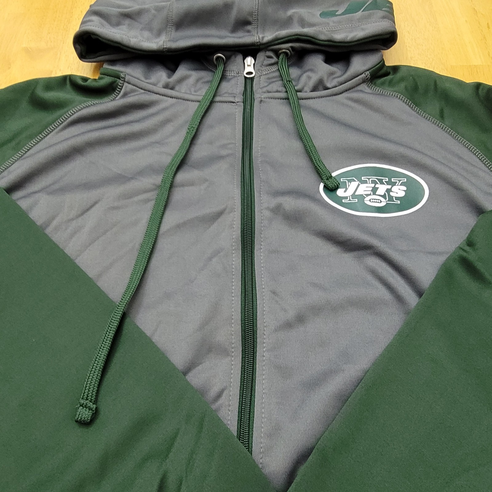 New York Jets NFL TX3 COOL Full Zip Hoodie Jacket Mens XLT Green/Gray NWT