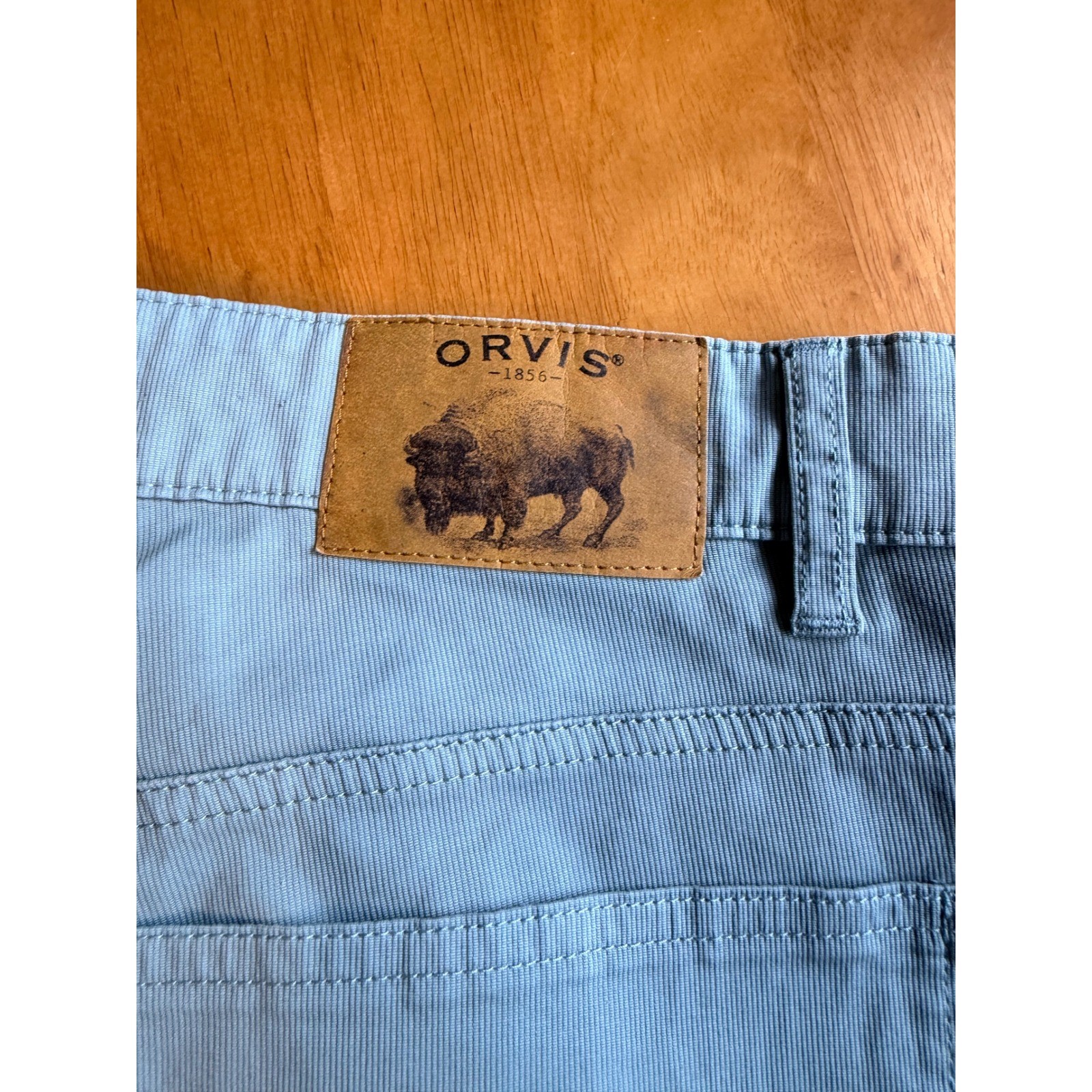 Orvis Mens Light Blue Fine Wale Corduroy Five Pocket Pants 38×32 Straight Leg