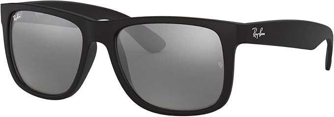 RAY-BAN, FRAME – MATTE RUBBER BLACK, LENSES – SILVER MIRROR, 622/55