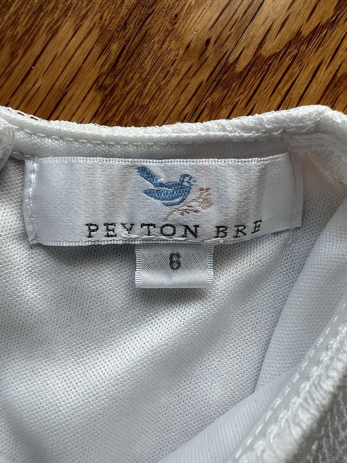Peyton Bre Girls Size 6 White Lace Floral Shift Dress Knee Length Formal