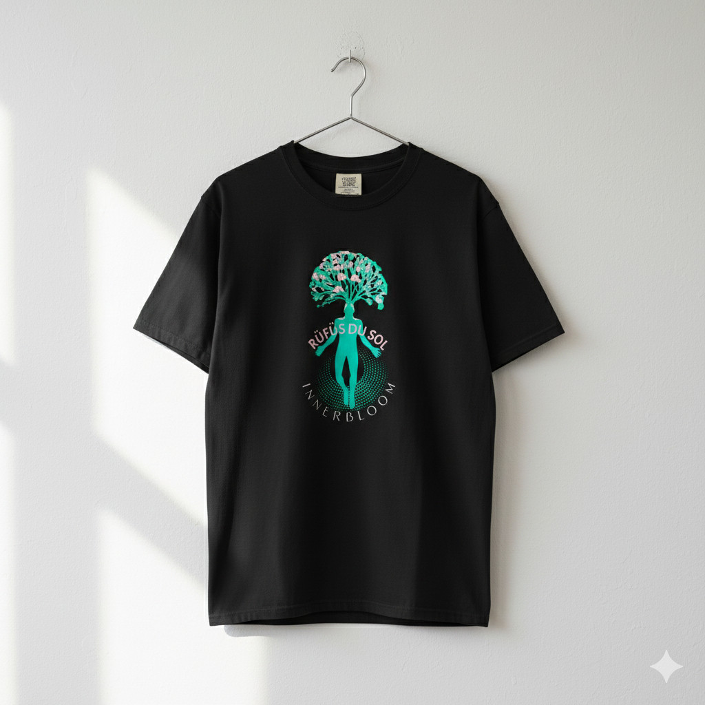 Rufus Du Sol Innerbloom Psychedelic Tree Graphic Black T-Shirt Unisex – S348