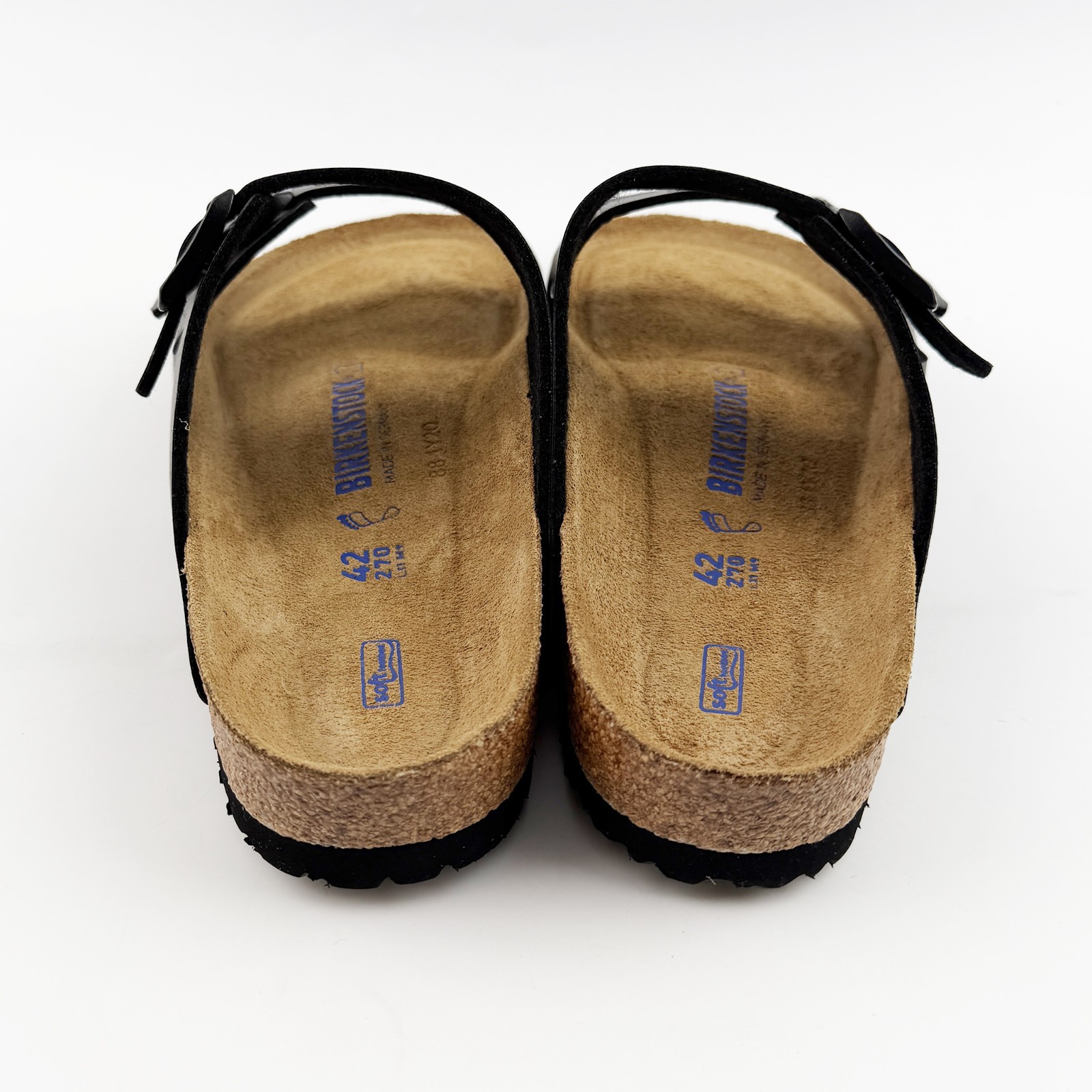 Birkenstock Arizona Black Soft Footbed Birko-Flor Leather Unisex Casual Sandals