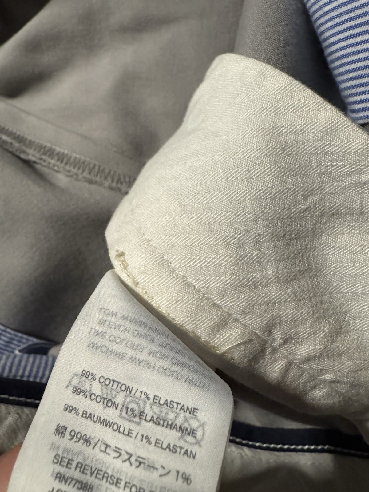 J. Crew Bowery Men’s Gray Slim Fit Stretch Chino Flat Front Cotton Pants Sz 38