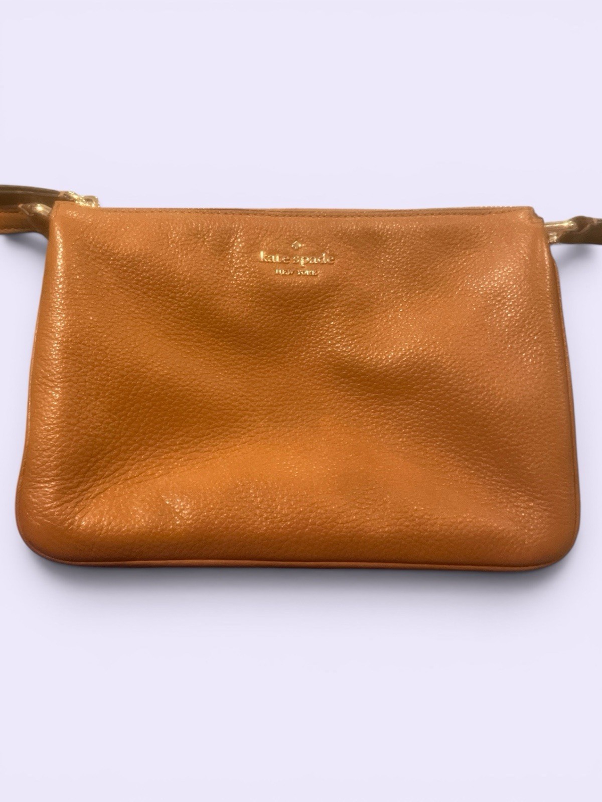 kate spade new york Brown Zip Wristlet Wallet Logo Pattern Credit Card