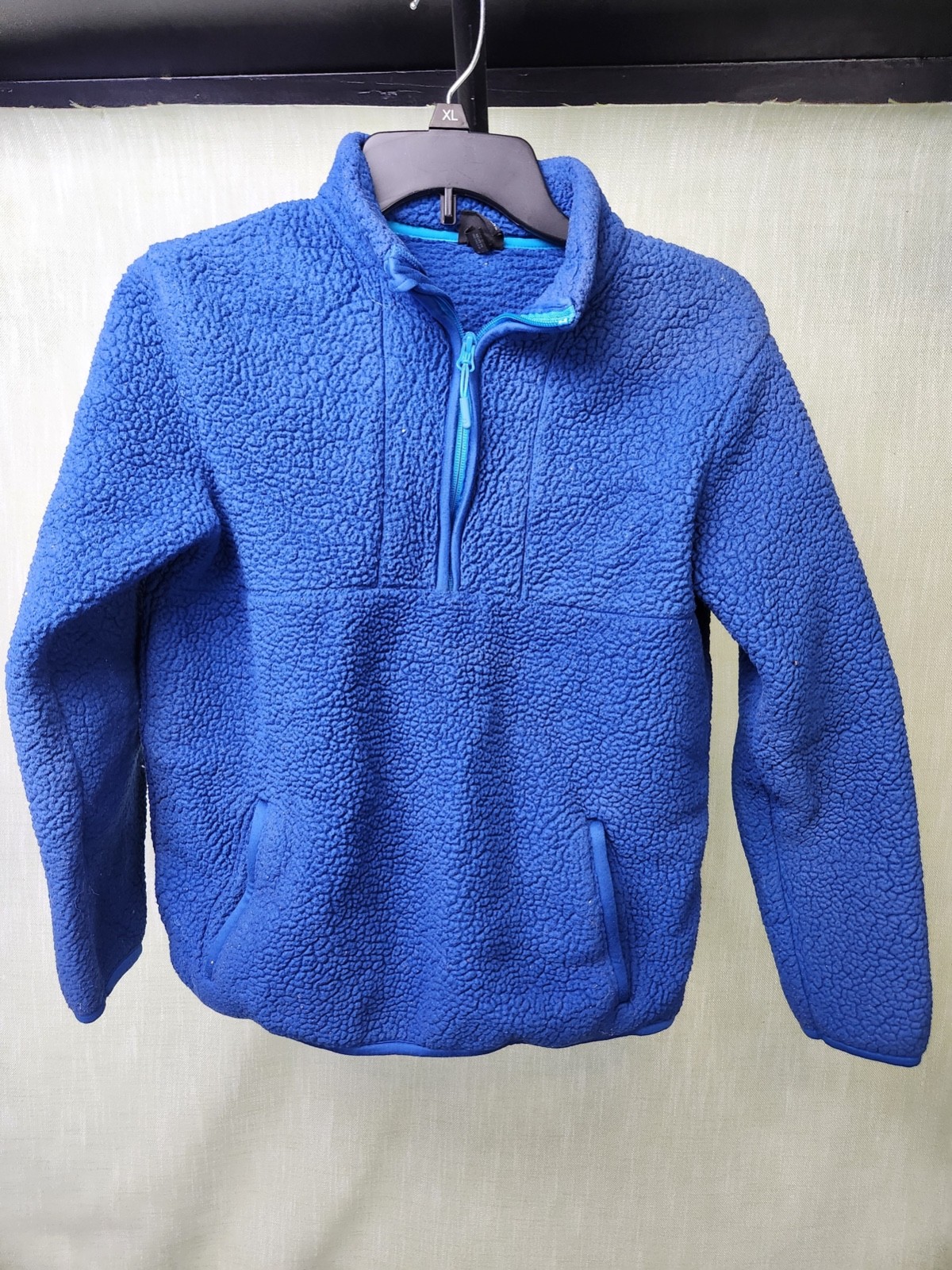 All In Motion Fleece Blue Pullover Large 12-14 1/4 Zip 20X25 A7