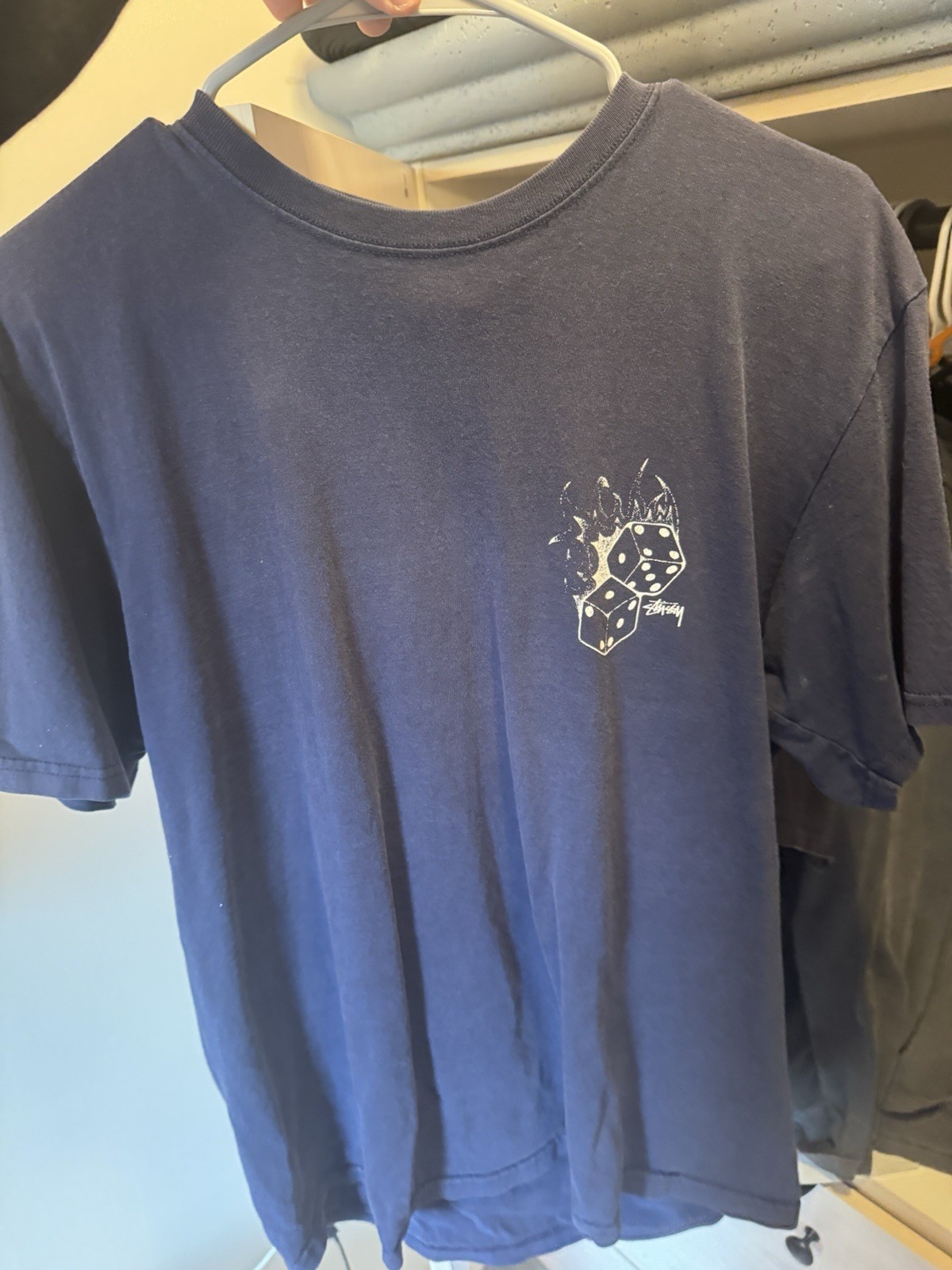 Stussy navy fire dice tee M