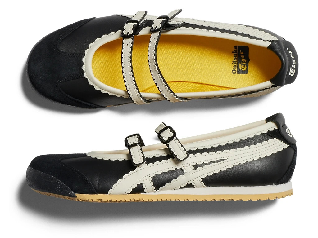 Onitsuka Tiger Mexico 66 TGRS Black White Mary Jane Shoes New w/ Box