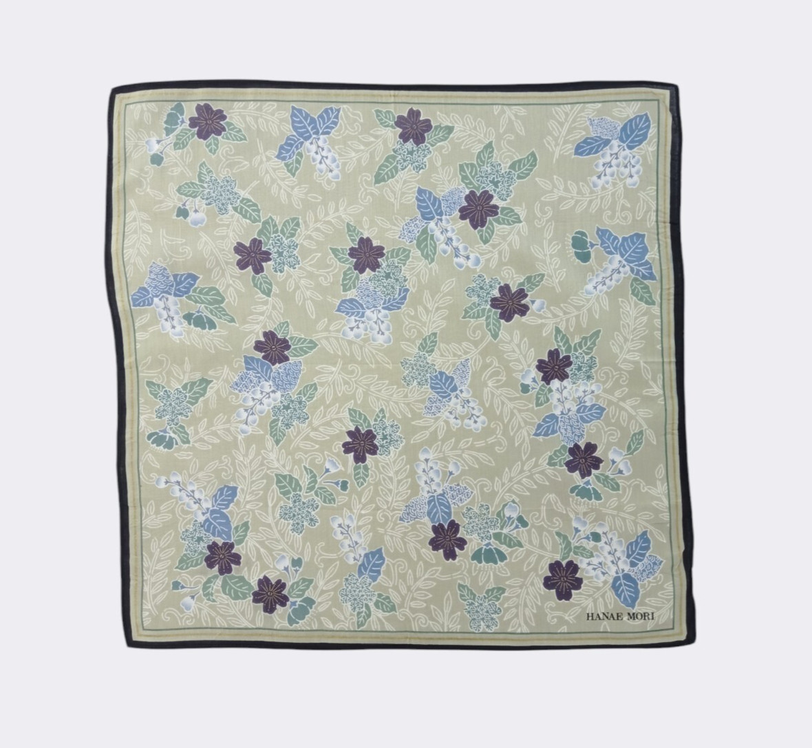 Vintage Hanae Mori Handkerchief Neckerchief Bandana Pocket Square Gift