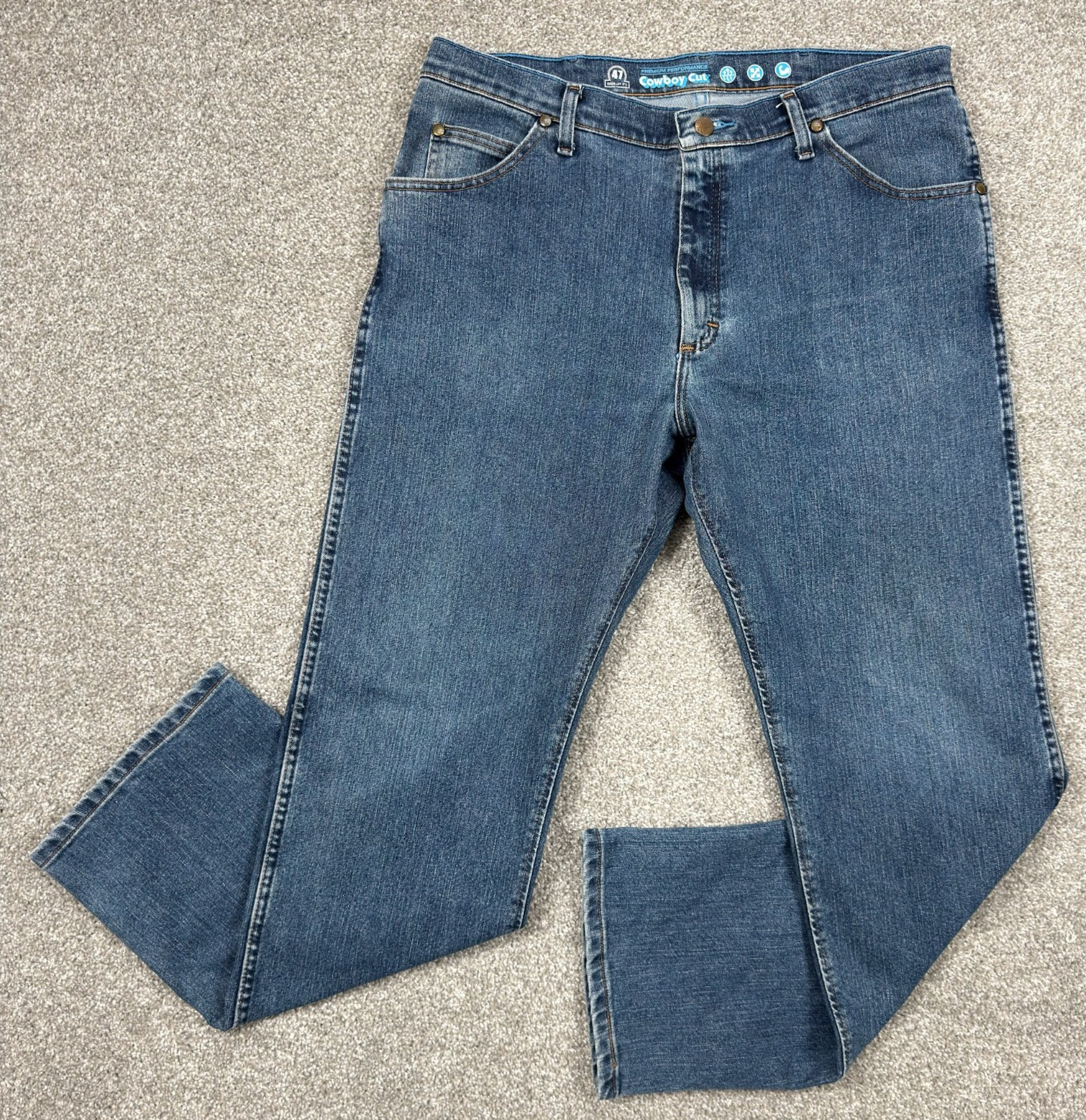 Wrangler 47 Cowboy Cut Jeans Mens 36×32 Regular Fit 47MAVVS Performance