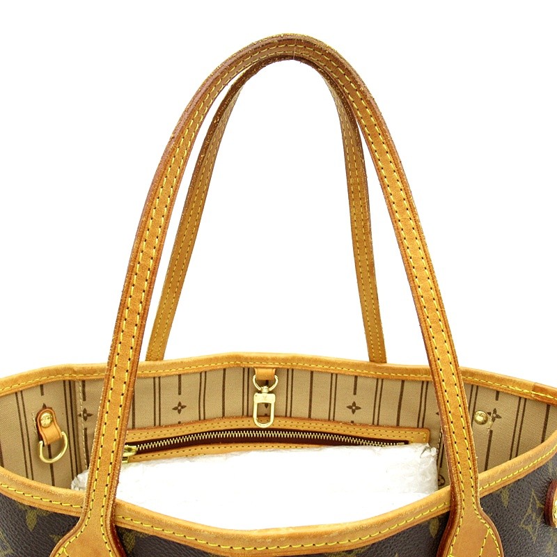 LOUIS VUITTON Never full PM M40155 Monogram Tote Bag Brown USED
