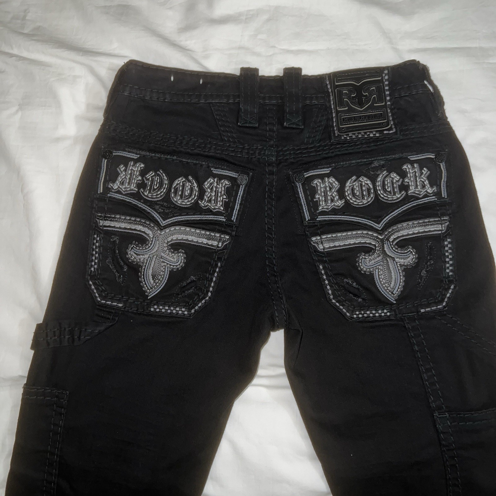 Black Rock Revival Distressed Carpenter Straight Jeans Size 30×34