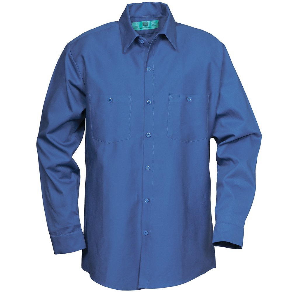 Reed Work Shirt Short Long Sleeve Button Up 100% Cotton Industrial Uniform #S