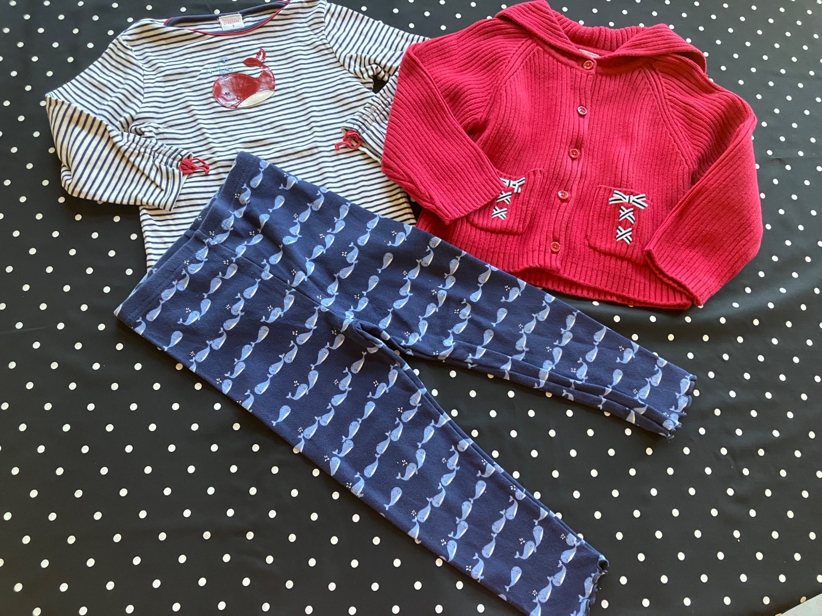 Y2K Gymboree 2003 Whale Watching sailor sweater tee top leggings 3 3T cmb ship