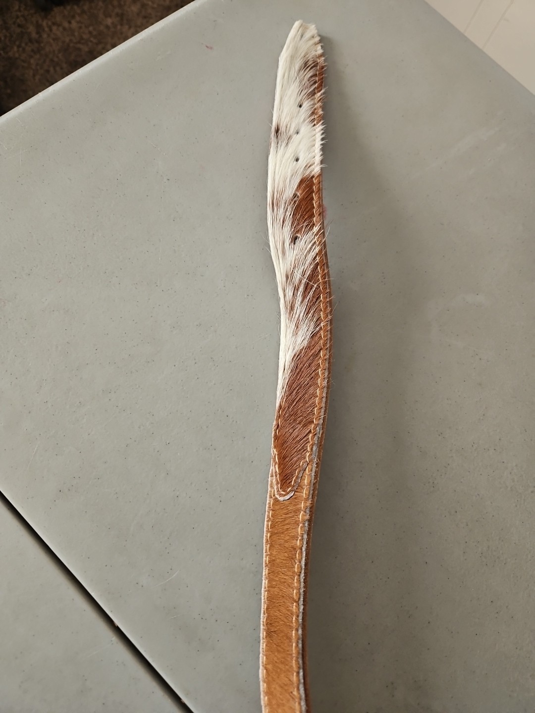 Handmade Cowhide Hair On Leather Belt, Brown White Natural Pattern, Western…