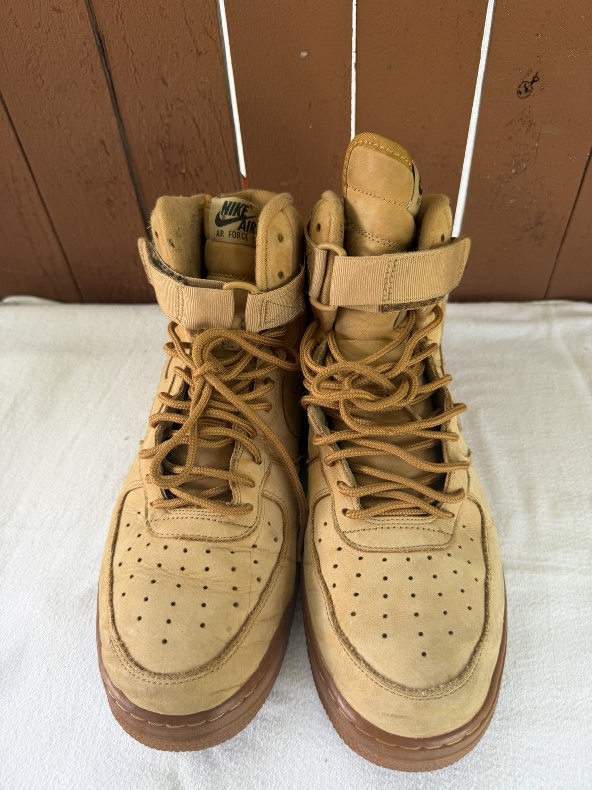 NIKE AIR FORCE 1 HIGH 07 LV8 “WHEAT 2015” FLAX SZ US 11 Sneakers 806403-200 C1