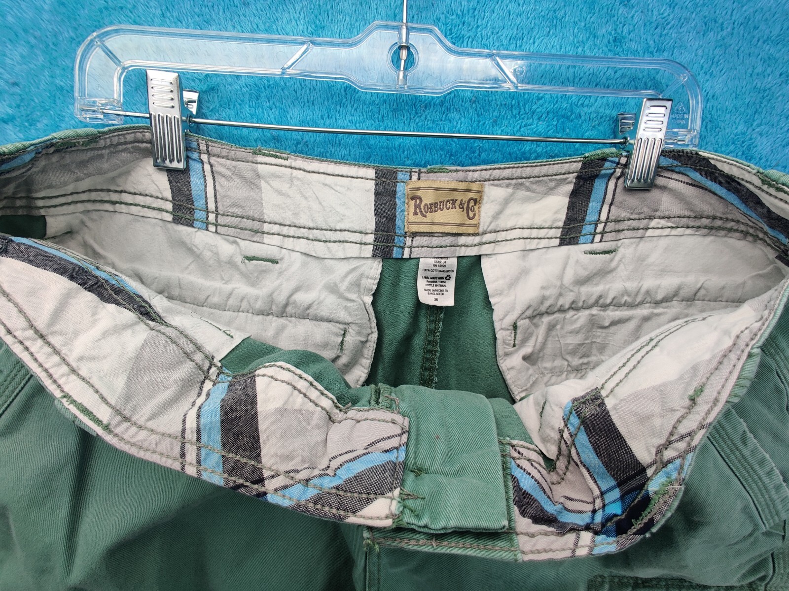 Vtg Roebuck And Company Men’s Size 36 Green Cargo Shorts 4929