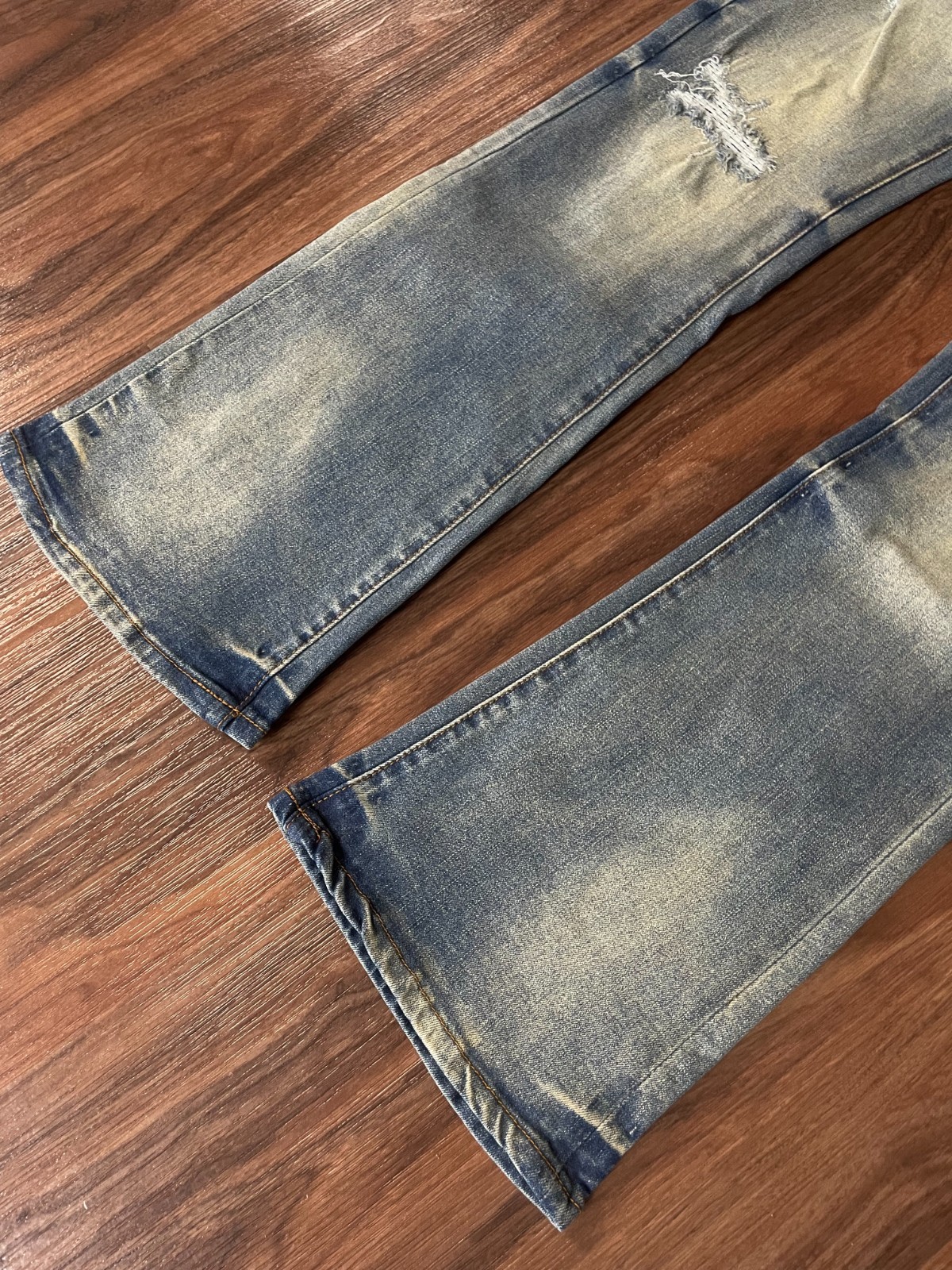 Purple Brand Distressed Stacked Flare Fit Denim Jeans