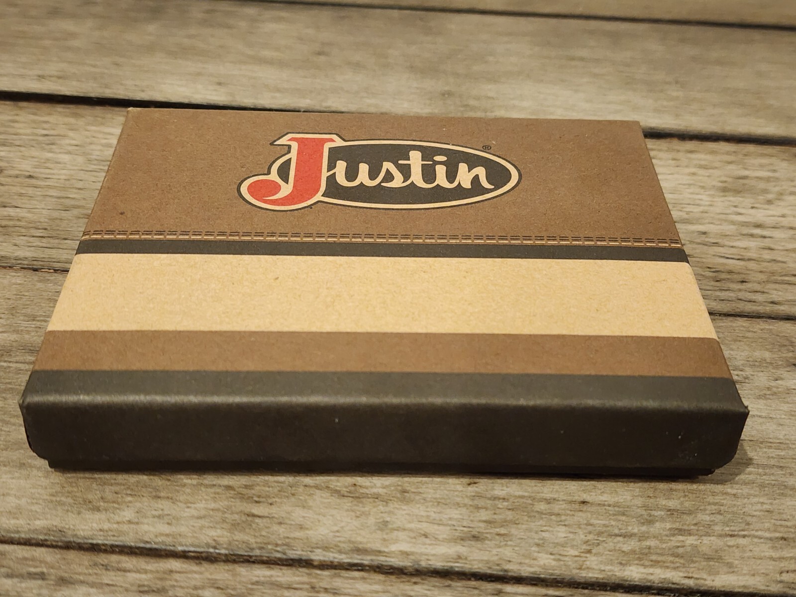 Justin Boots Men’s Praying Cowboy Leather Basketweave Horse Hair Bifold Wallet