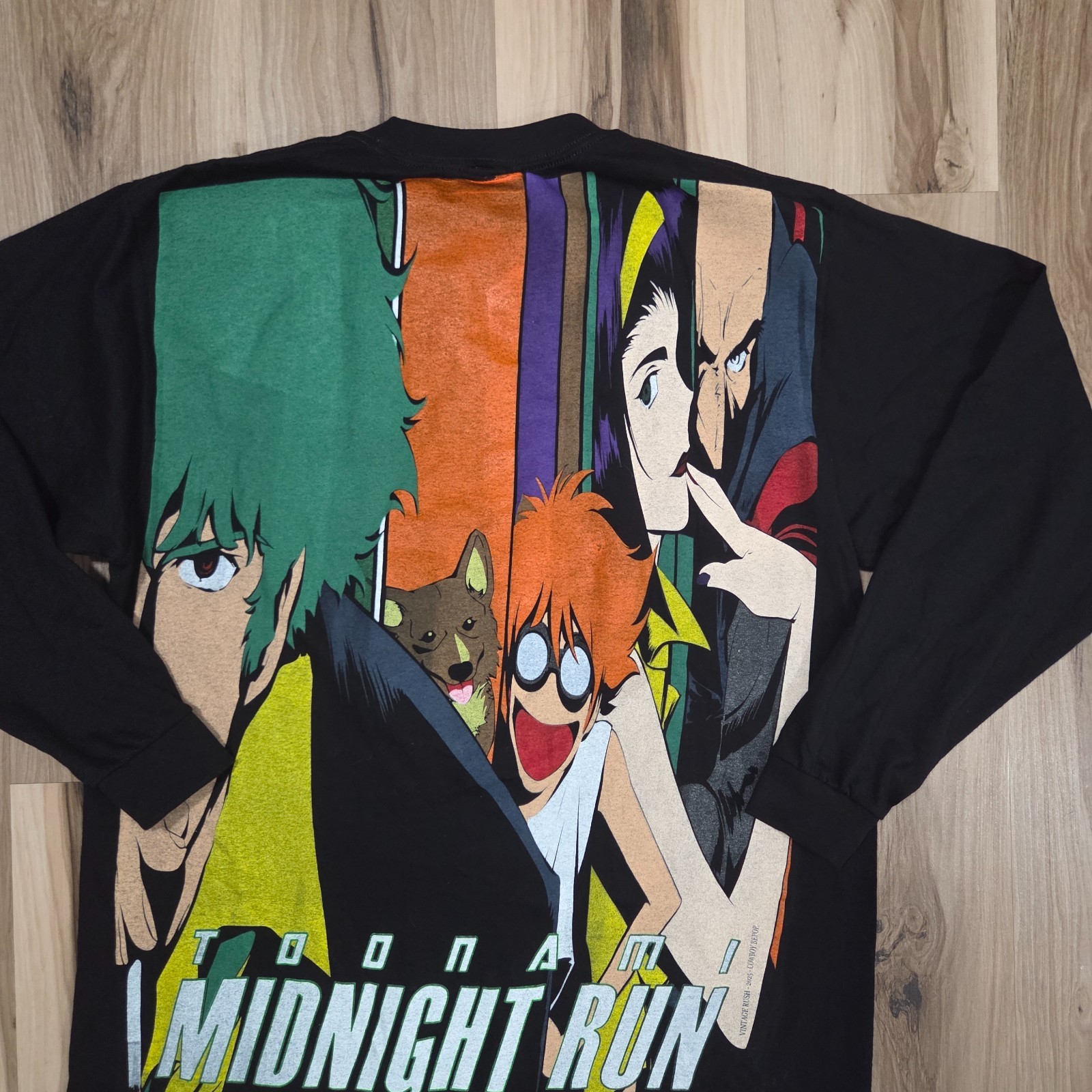 Cowboy Bebop T Shirt Size L Black Bootleg Vintage Rush Anime Adult Swim