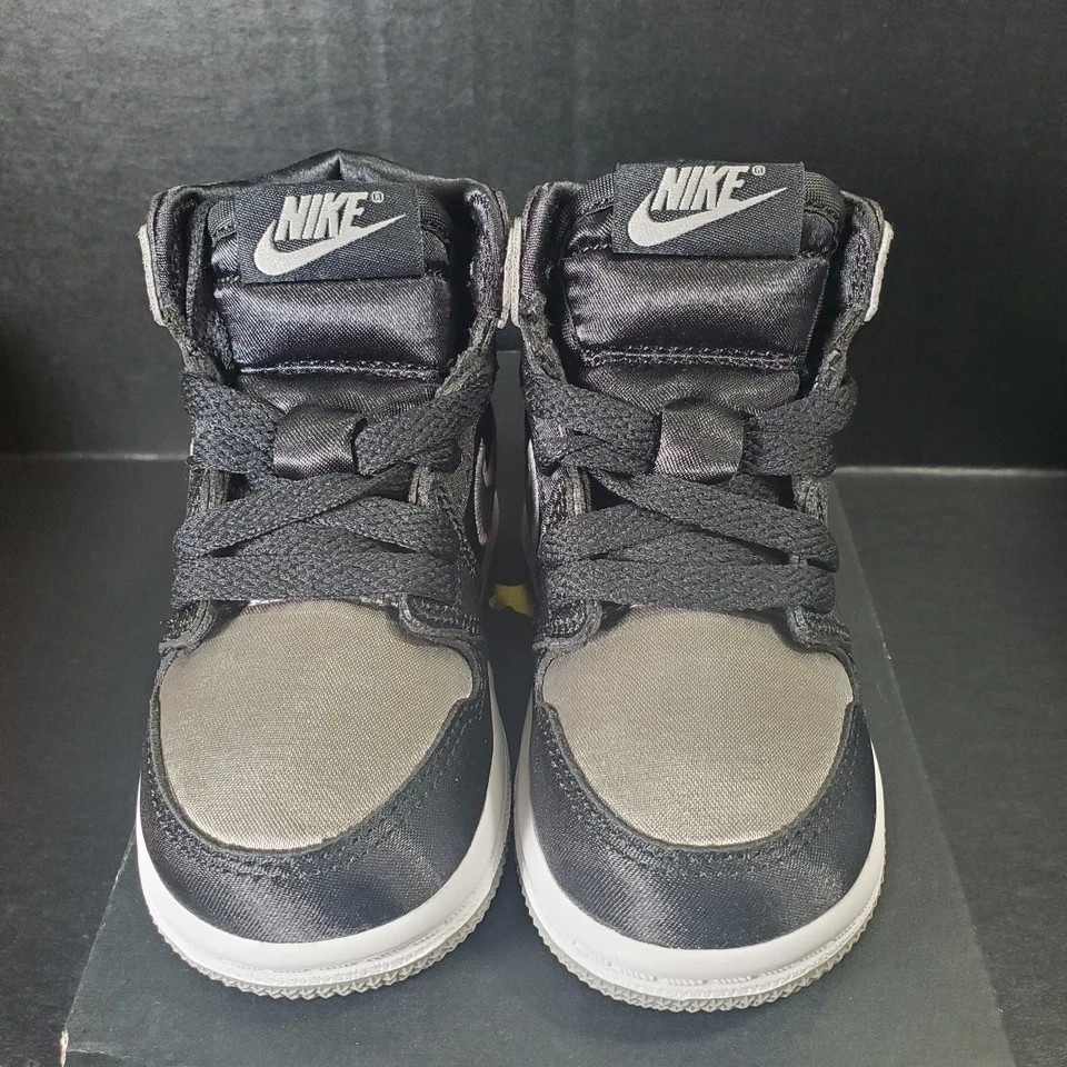 Nike Jordan 1 Retro High OG Satin Shadow Baby Size 5C FD5305 010 Black /Grey NEW