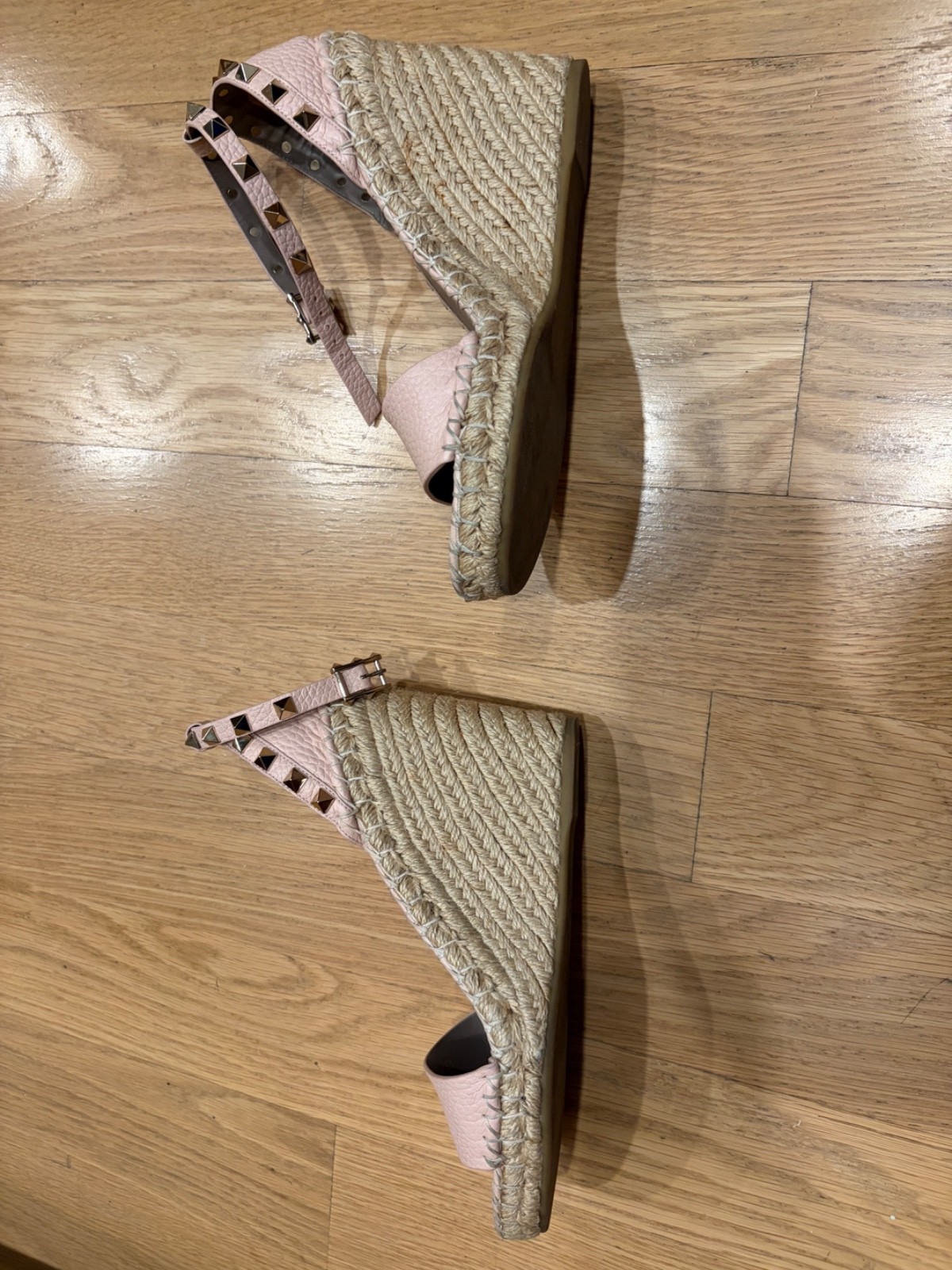 Valentino rockstud wedge sandals – light pink, 38