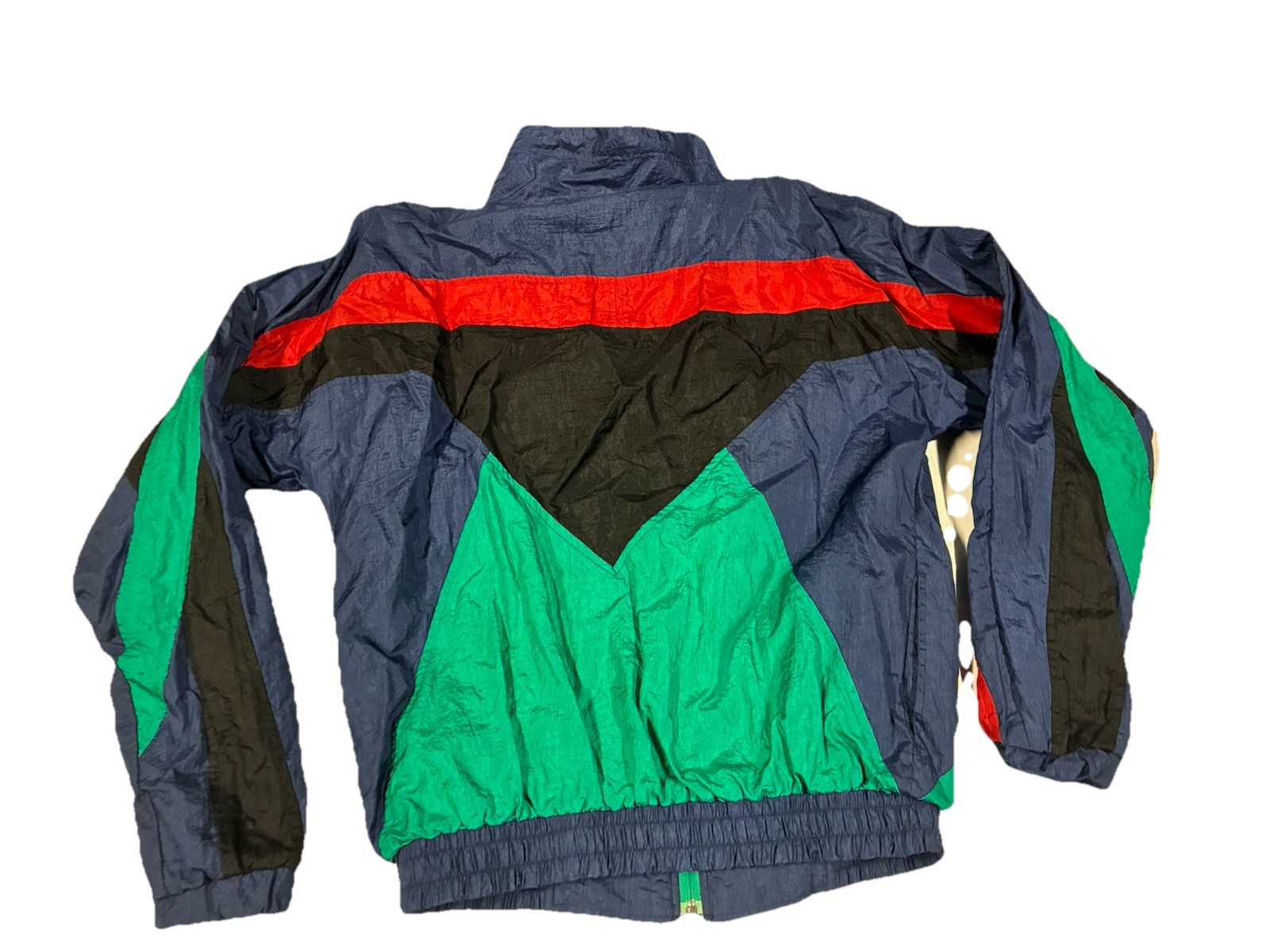 Vintage 90s Blazer Windbreaker Jacket Women’s (Size M) Teal Green/Navy Blue /Red