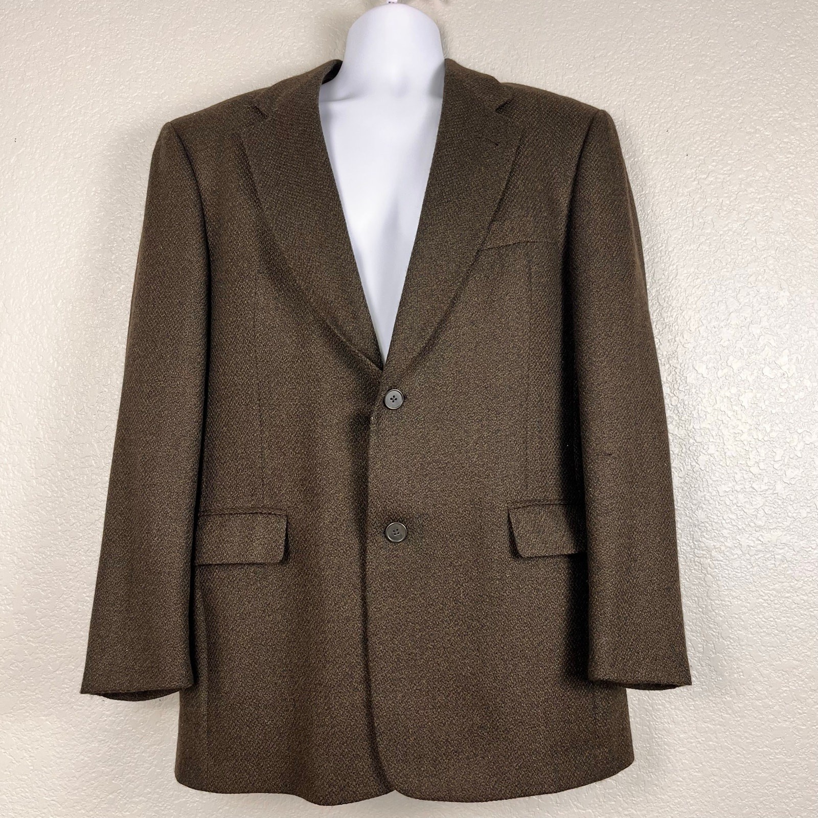 Vtg Karma Sport Coat Mens 40R Brown Wool Tweed Heritage Academia Preppy Ivy