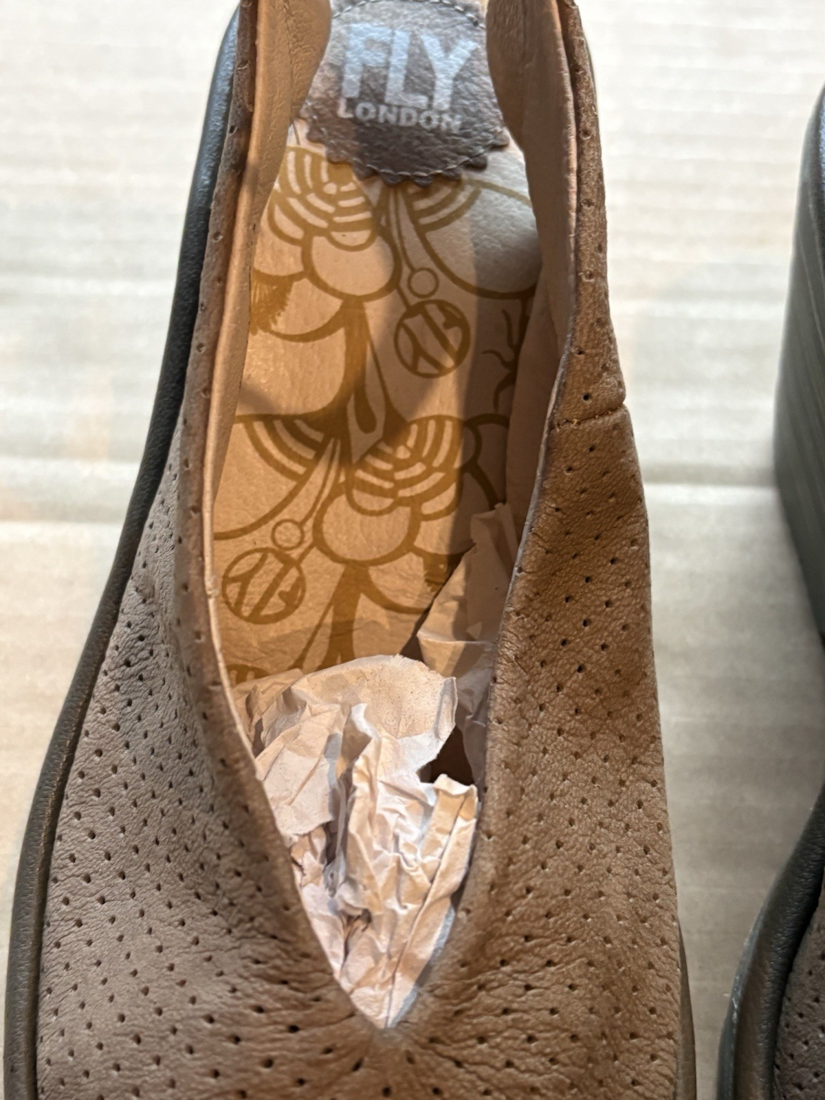 Fly London 40 (US 9/ 9.5) Brown Ankle Strap Wedge Sandal- No Original Box-