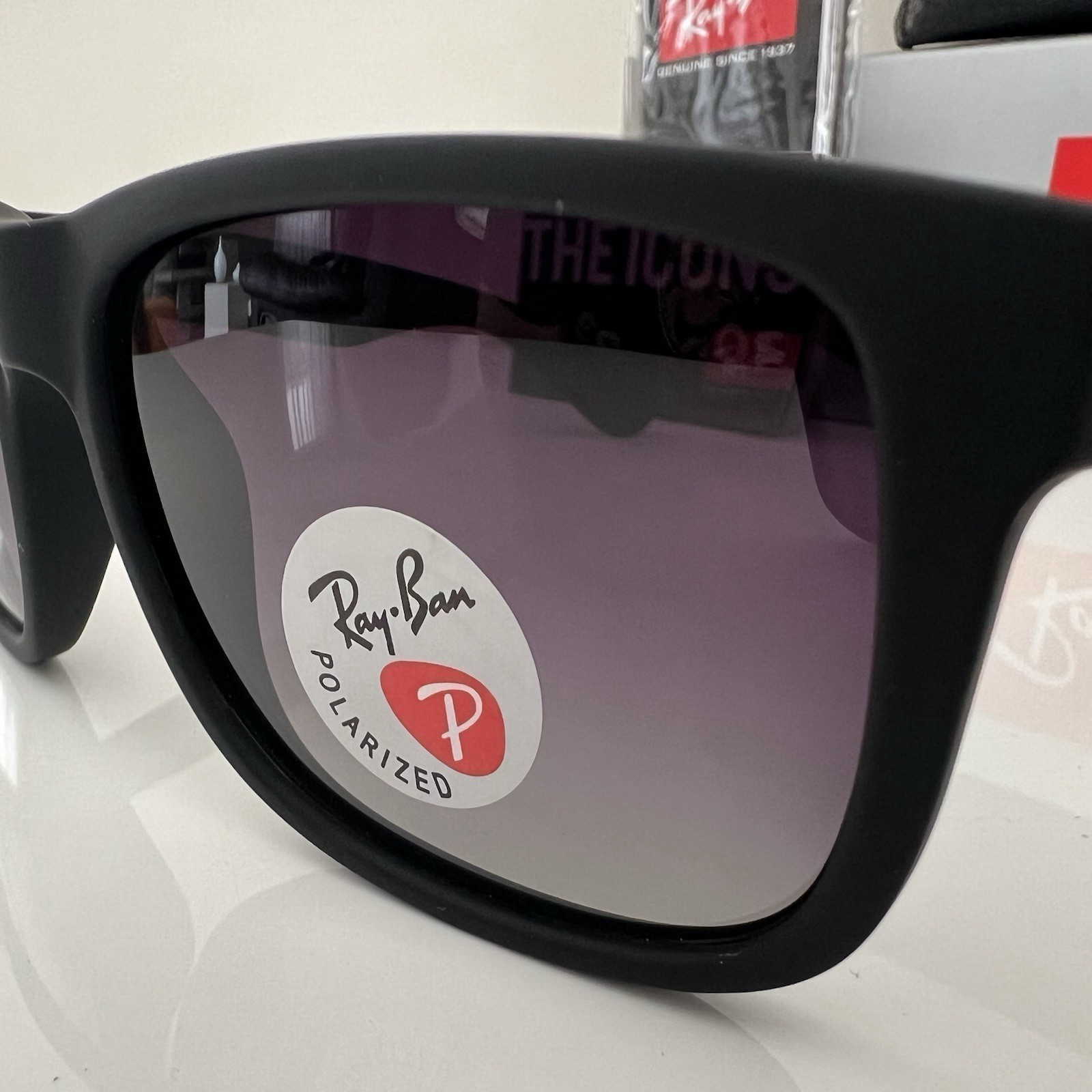 RB4165 Polarized Sunglasses Ray-Ban Justin Black Frame Gray Gradient Lens 54mm