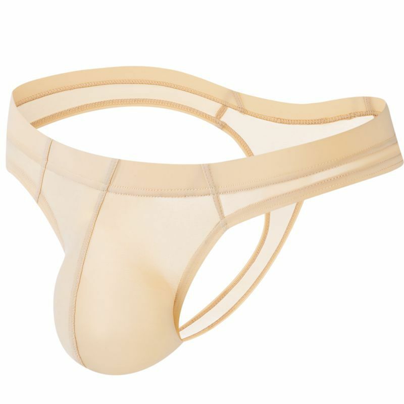 Men’s Sexy Ice Silk Underwear G String Thong Underpants Translucent Briefs
