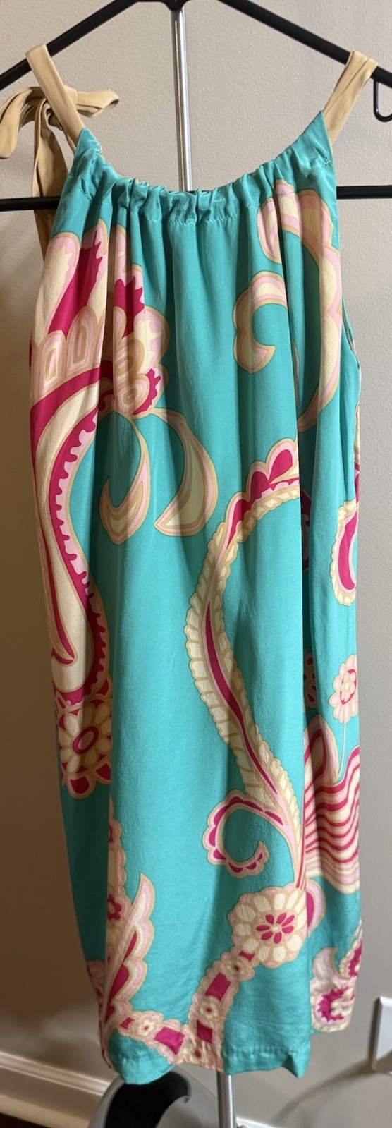 ❤️Britt Ryan Colorful Print Sleeveless Dress – Pink/Tan/Blue- Size 8 Excellent