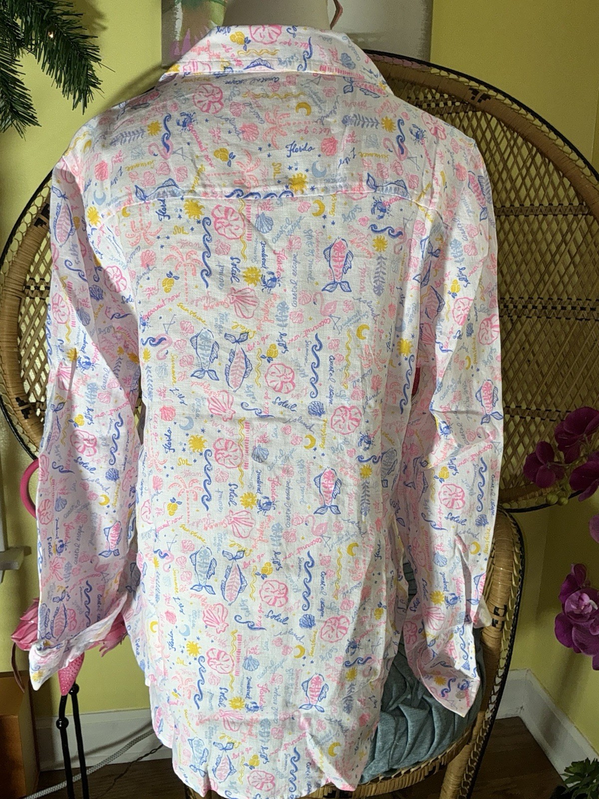 Lilly Pulitzer NWT Sea View Button Down Top Summer Serenade Size L,XL,XXL