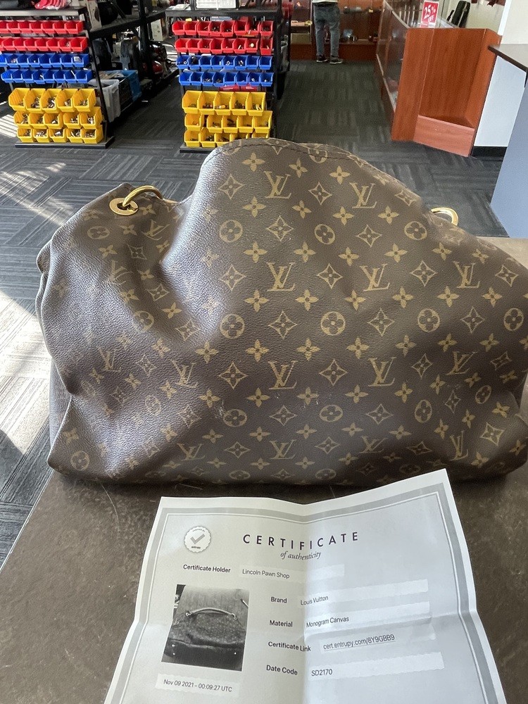 Louis Vuitton Artsy Hobo Bag MM Brown Monogram Canvas W/ COA