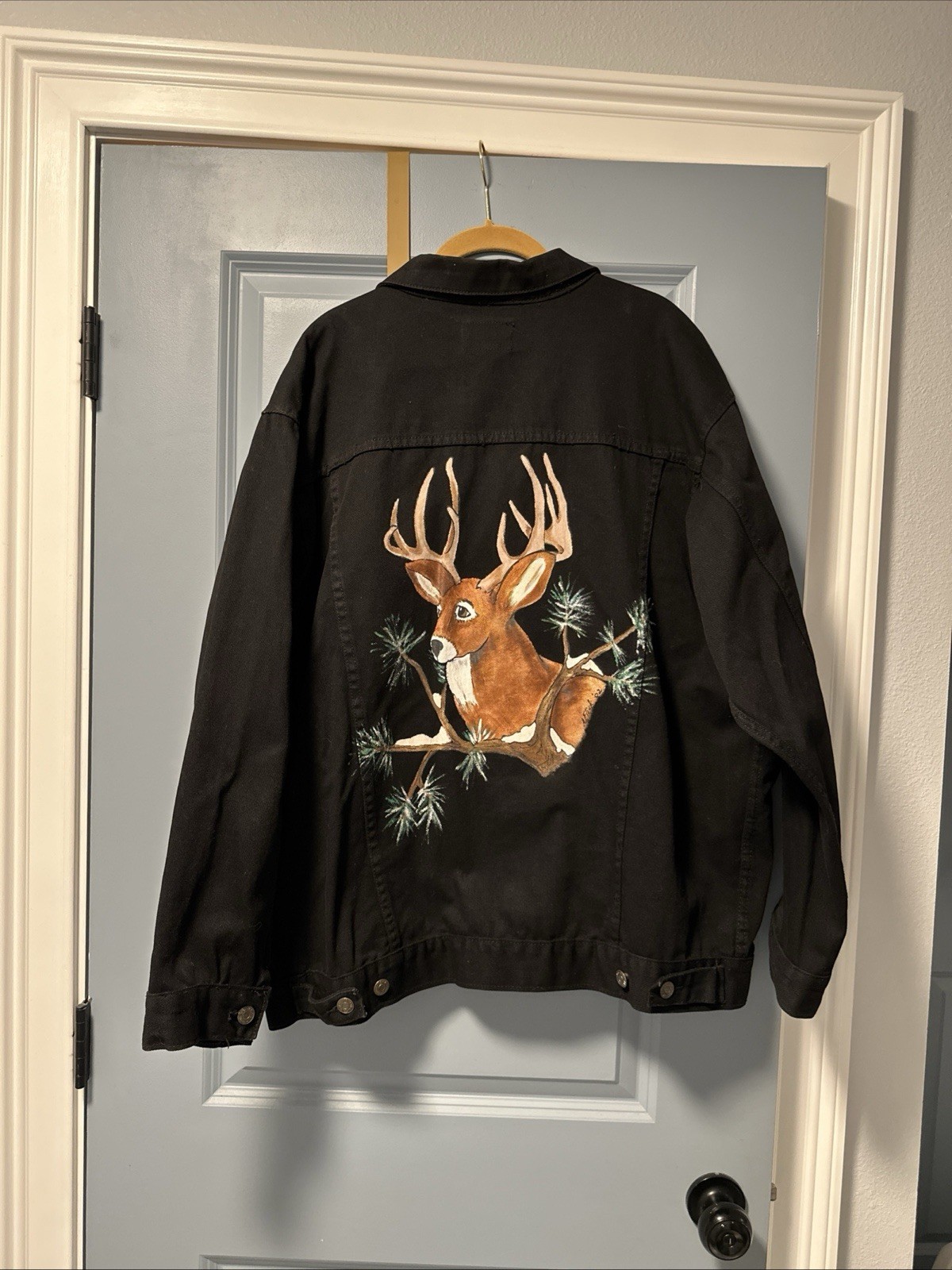 Premier International Dungaree Jacket Button Up Men XL Custom Deer