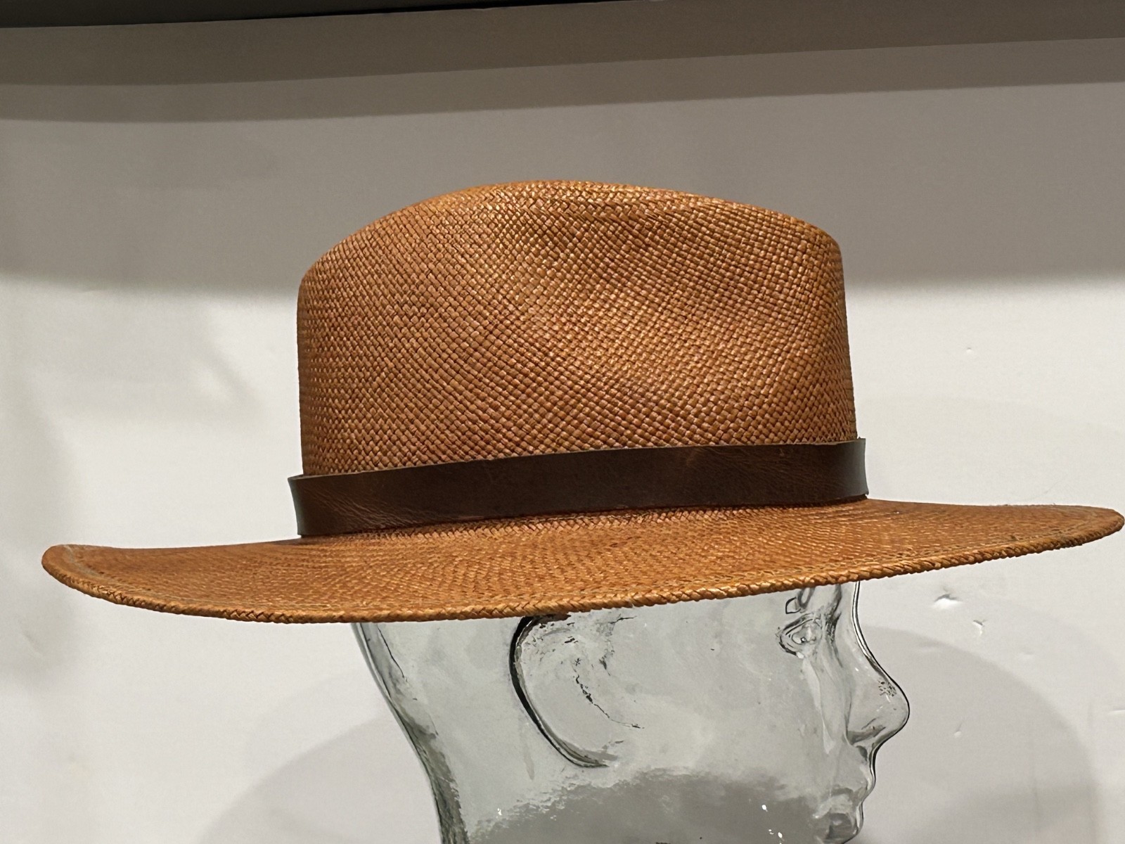 Goorin Bros Toquilla Panama Straw Flat Brim Fedora Hat Sz 7 SHARP – NEW