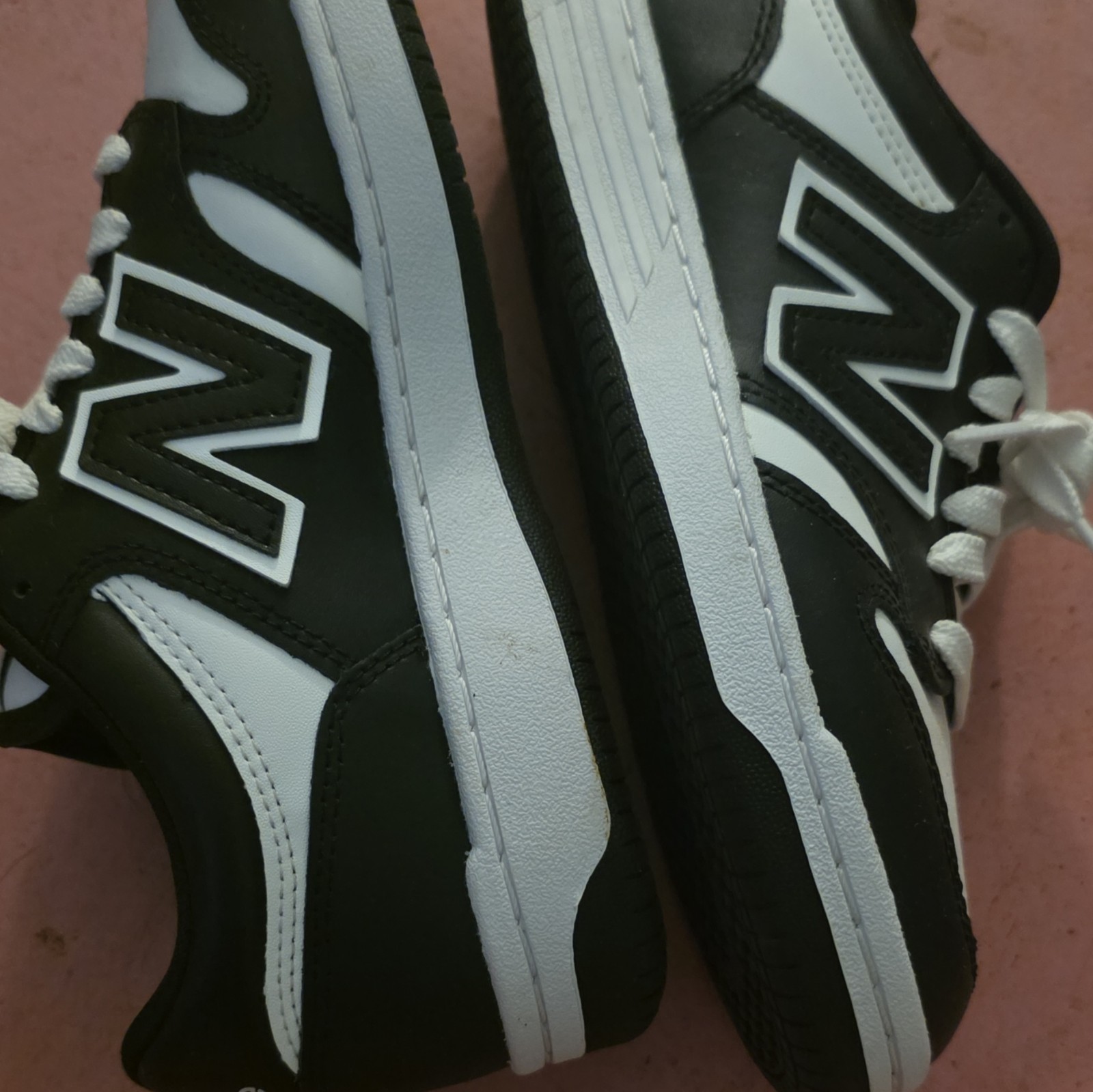 New Balance 480 BB480BW Black/White Colorblock Low Top Lace-Up Sneakers